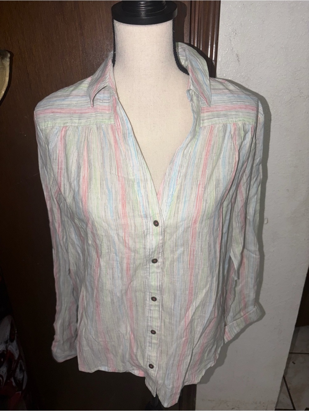 Anthropologie Holding Horses Danova Button Down size 8 M 100% cotton